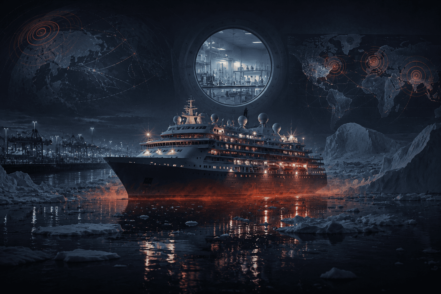 Судно MV Hondius у причала — центр международной вспышки хантавируса 2026